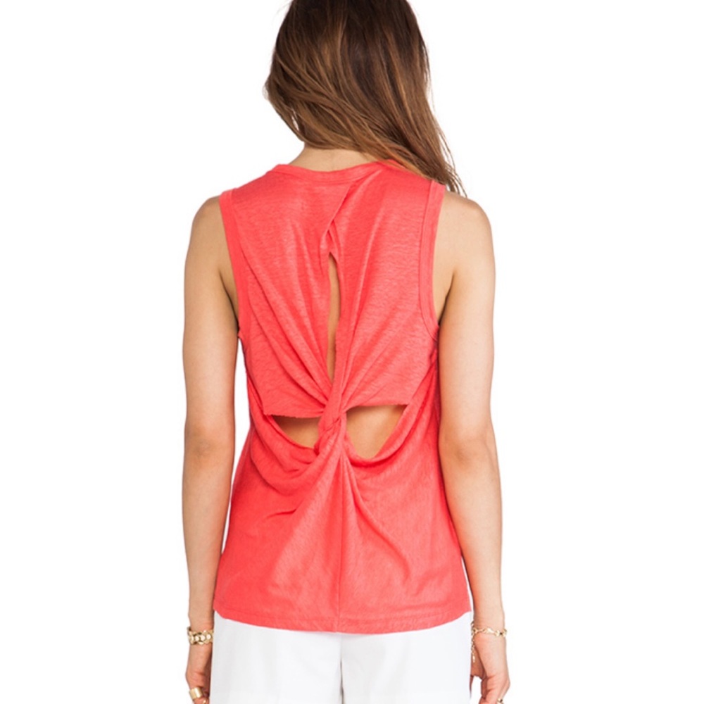 A.L.C. Harper Twist Back Linen tank Blouse Top
